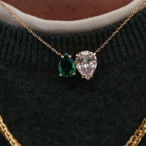 NWOT M JEWELERS -  THE GREEN EMERALD PEAR NECKLACE
